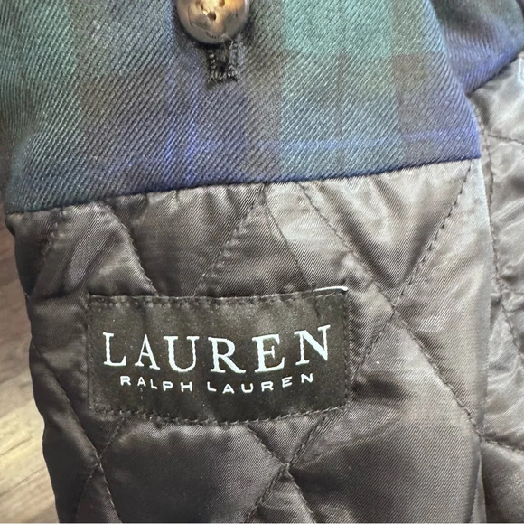 NEW Lauren Ralph Lauren Mens Peacoat 40R Black Double Breasted Wool Blend Coat - Picture 13 of 13